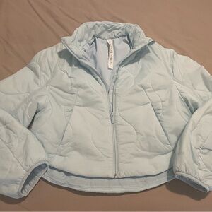 Lululemon quilted light insulated cropped jacket - powder blue size 2